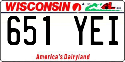 WI license plate 651YEI