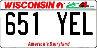 WI license plate 651YEL