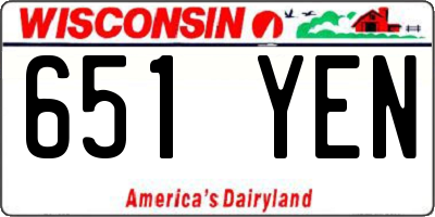 WI license plate 651YEN