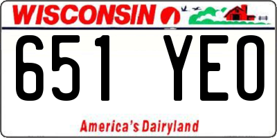 WI license plate 651YEO