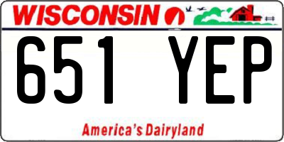 WI license plate 651YEP