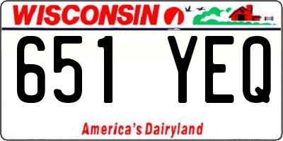 WI license plate 651YEQ
