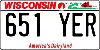 WI license plate 651YER