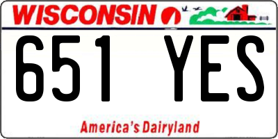WI license plate 651YES