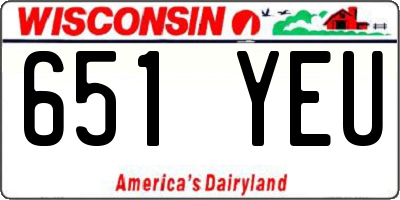 WI license plate 651YEU