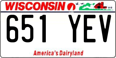 WI license plate 651YEV
