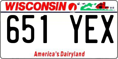 WI license plate 651YEX