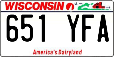 WI license plate 651YFA