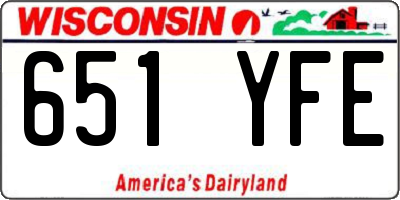 WI license plate 651YFE