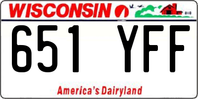 WI license plate 651YFF