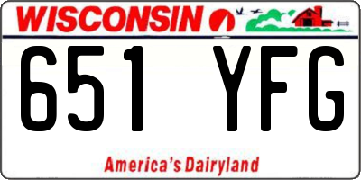 WI license plate 651YFG