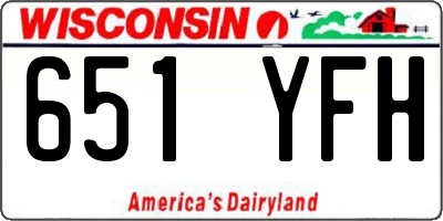 WI license plate 651YFH