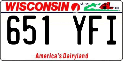 WI license plate 651YFI