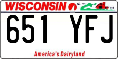 WI license plate 651YFJ