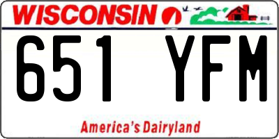 WI license plate 651YFM