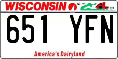 WI license plate 651YFN