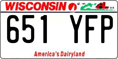 WI license plate 651YFP