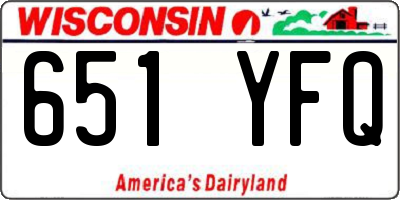 WI license plate 651YFQ