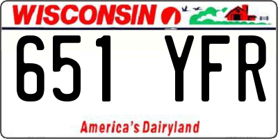 WI license plate 651YFR