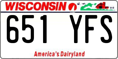 WI license plate 651YFS
