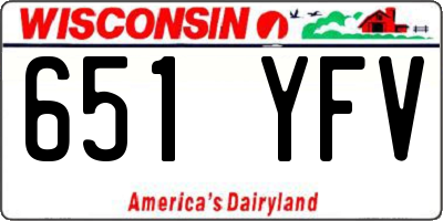 WI license plate 651YFV