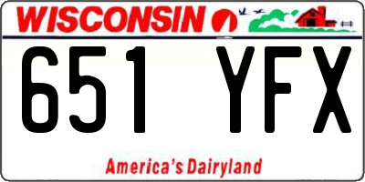 WI license plate 651YFX