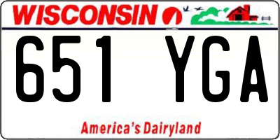 WI license plate 651YGA
