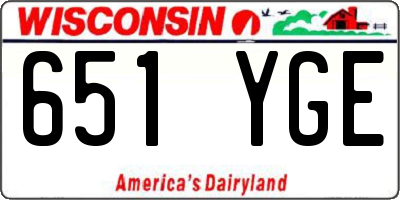 WI license plate 651YGE