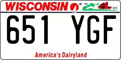 WI license plate 651YGF