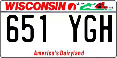 WI license plate 651YGH