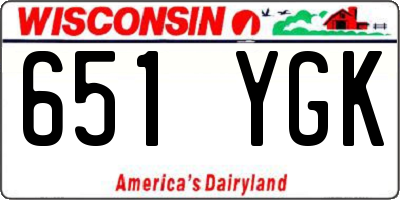 WI license plate 651YGK