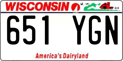 WI license plate 651YGN