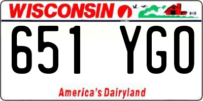 WI license plate 651YGO