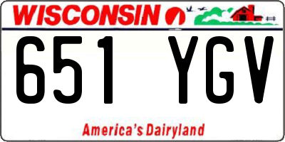 WI license plate 651YGV