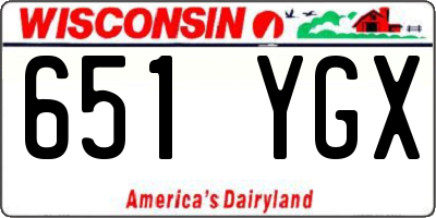 WI license plate 651YGX