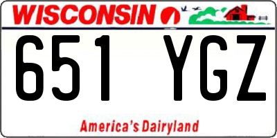 WI license plate 651YGZ