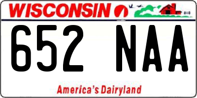 WI license plate 652NAA