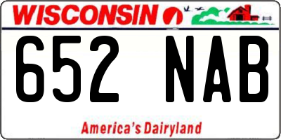 WI license plate 652NAB