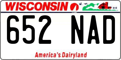 WI license plate 652NAD