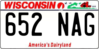 WI license plate 652NAG