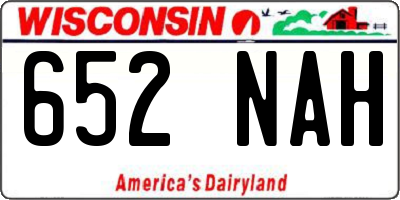 WI license plate 652NAH