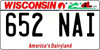 WI license plate 652NAI