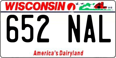 WI license plate 652NAL