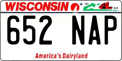 WI license plate 652NAP