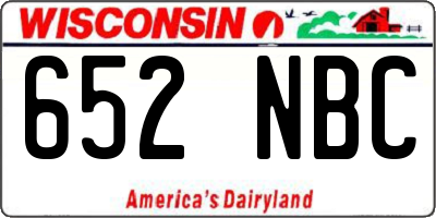 WI license plate 652NBC