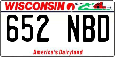 WI license plate 652NBD