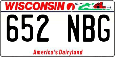 WI license plate 652NBG