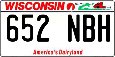 WI license plate 652NBH
