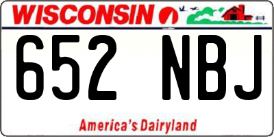WI license plate 652NBJ