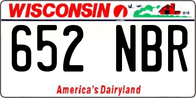 WI license plate 652NBR